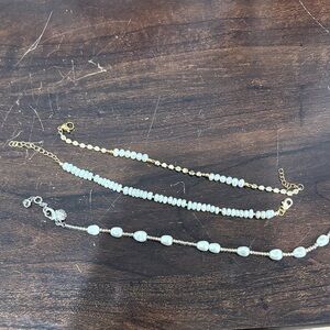 Elegant Gold and Silver Pearl Bracelet Set